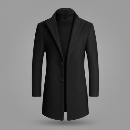 Men's Notched Lapel Overcoat | Elegant Men's Coat