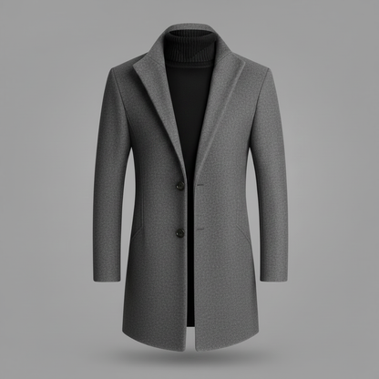 Men's Notched Lapel Overcoat | Elegant Men's Coat