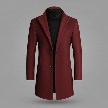 Men's Notched Lapel Overcoat | Elegant Men's Coat