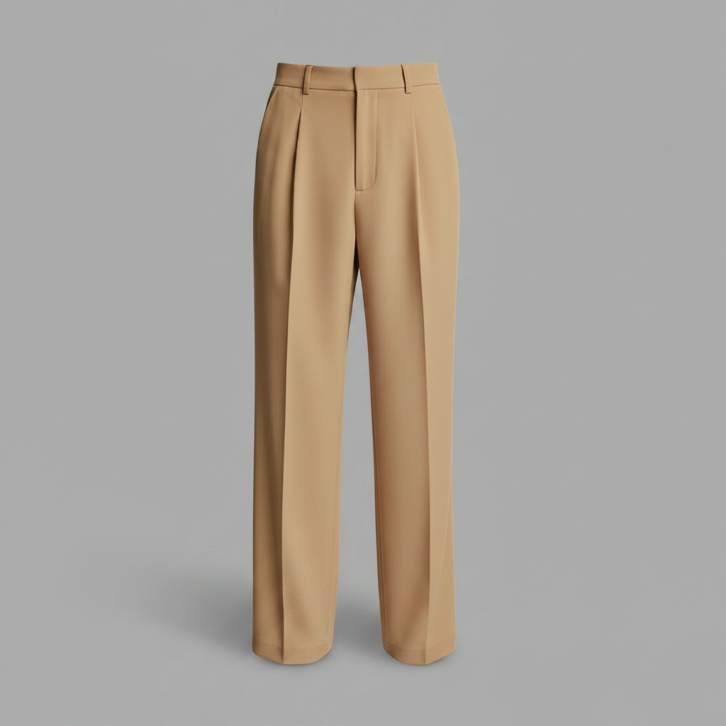 Men's Straight Fit Pleated Trousers | Formal Pants