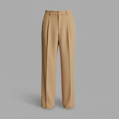 Men's Straight Fit Pleated Trousers | Formal Pants